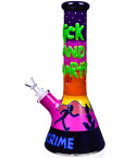 Partners in Crime Space Adventure - 13" Rick and Morty Inspired Bong - Glow In The Dark Beaker Bong
