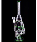 Tsunami Glass - 21" Sprinkler Perc Quad Honeycomb Bong - Green