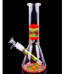 The Wavy - 10" Thick WigWag Tube Beaker Bong - Orange
