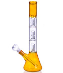 Triad Elixir- 14" Triple Dome Shaped Percolator Bong - Amber