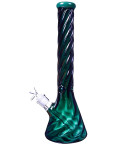 Smoker's Tornado - 16" Thick Heavy Beaker Base Bong - Teal / Green