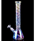 Smoker's Tornado - 16" Chameleon Thick Heavy Beaker Base Bong - Holographic Rainbow