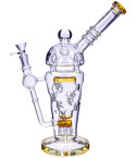 The Trophy - Lookah® Glass Dab Rig Swiss Percolator Water Pipe - Amber