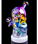 The Nightshade - Grim Reaper Skull Bong - Rainbow Iridescent 