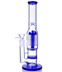 Rocket Pod - 10" Straight Tree to Honeycomb Perc Bong - Blue