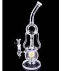 Atomic Glass - 14" Helix Recycler Bong - White