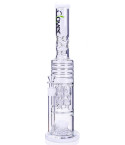 The Epic - Clover Glass - 20" Triple Barrel Sprinkler Perc Bong - White