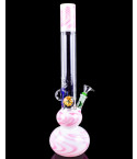 Galaxy Blossom Lumina 20" Double Bubble Round Bottom Bong - Pink