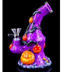 Haunted Midnight Pumpkin Tree Bong/Dab Rig - Purple