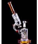 The Tsunami Glass Tower Microscope Bong - Amber