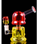 DuoTone Twilight - Clover Glass - Double Chamber Glycerin Bong - Red/Yellow