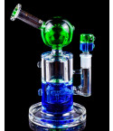 Subzero Scarlet - Clover Glass - Inline Perc Glycerin Bong - Blue