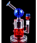 Subzero Scarlet - Clover Glass - Inline Perc Glycerin Bong - Red