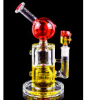 Subzero Scarlet - Clover Glass - Inline Perc Glycerin Bong - Yellow
