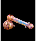 6" Golden Fumed Hammer Bubbler - Gold Fumed