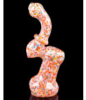 6" Fritt Designed Assorted Colors Bubbler - Rainbow Blast