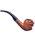 6" Churchwarden Bent End Pipe - Carved Lion