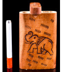 Large Wooden Dugout Box - Elephant design