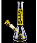 Atomic Glass Glycerin Coil Perc Beaker Bong - Yellow