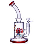 Finding Fish - Chill Glass - 10" Lonely Fish Inline Perc Bong - Red