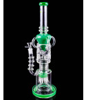 Emerald Cyclone - Clover Glass - 17" Electric Ball Arm Recycler Bong