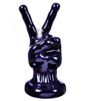 Peace Sign Hand Bong - Black