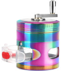 The Cracker - 62MM Four Piece Hand Cranked Grinder With Pull Out Drawer - Rainbow