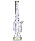 Strange Smoke - 20" Lookah® Running On 'Shrooms Glass Water Pipe Bong - Ice Green