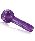 Smoke Galaxy - 5" Purple Glitter Filled Gel Glass Pipe - Freezable Hand Pipe Ice Cold Freezer