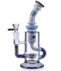10" Fab Egg Recycler Bong Water Pipe with 14mm Male Bowl - Aqua Blue