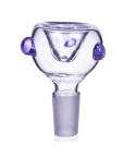 Smoking Accessories 14mm Dry Male Glass Bowl With Purple Accent - Dry Herb