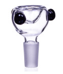Smoking Accessories 14mm Dry Male Glass Bowl With Black Accent - Dry Herb