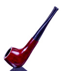  Cherry Finish Smooth High End Wooden Pipe - 6" Straight Sherlock