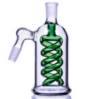  Emerald Cyclone Dual Coil Ash Catcher for Bong 14mm Green