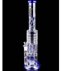 Trident Frost - Clover Glass - 20" Triple Barrel Bong - Clear Blue
