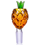 14mm Male Juicy Glass Pineapple Bowl - Amber