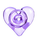14mm Male Dry Herb Heart Bowl - Purple
