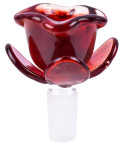 Glass Rose Bowl 14mm Male Dry Herb - Red