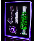 Hipster Glass 14mm Glycerin Filled Freezer w/ Built-In Coil Set - Green
