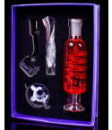 Hipster Glass 14mm Glycerin Filled Freezer w/ Built-In Coil Set - Red