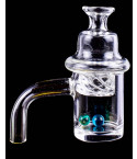 14mm Male Quartz Banger w/ Helix Carb Cap & Glow Terps - Gray