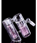 Atomic Glass - 14mm 45° Double Chamber w/ Dual Perc Ash Catcher - Pink