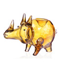 Rhino Animal Glass pipe Golden Fumed