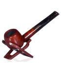 6" Smooth Cherry Wood Finish Pipe - Straight Stem