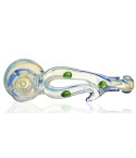 6" Hook Style Hammer Bubbler - Silver Fumed 