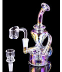 Iridescent Infinity -3 Arm Hourglass Iridscent Bong/Dab Rig.