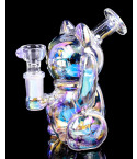 Purrfect Prism  - Rainbow Electroplated iridescent Shiny Mini Bong 