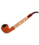 10" Gandalf Spiral Cut Wooden Pipe In  Light Maple With 3 in 1 Pipe Cleaner