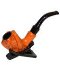 6" Walnut Finish Smooth Wooden Sherlock Pipe