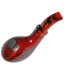 5.5" Hand Carved Deep oblong oval Sherlock wooden pipe